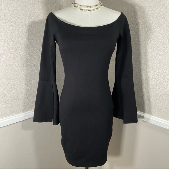 Lulus Bell Sleeve Mini Dress Black Size Small - Picture 9 of 9